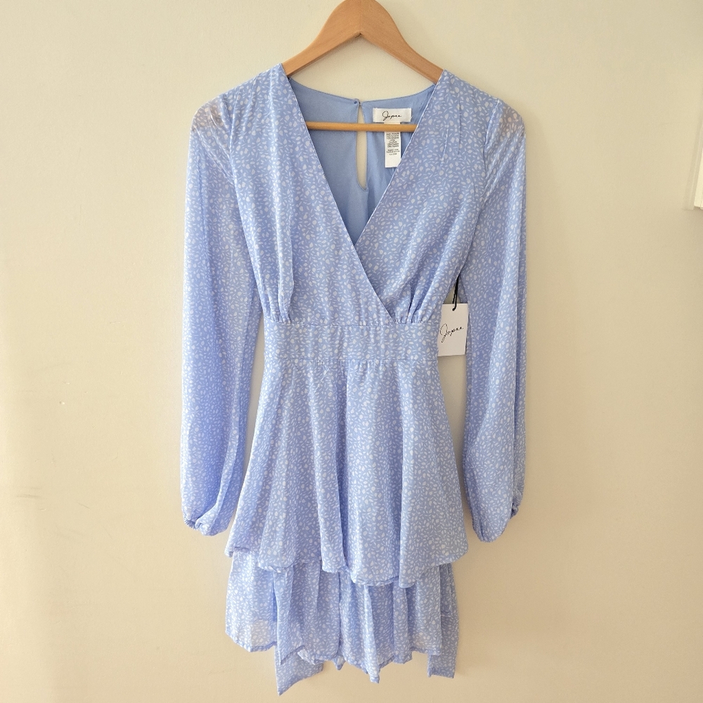 BNWT Japna Blue dots Long Sleeve Dress small